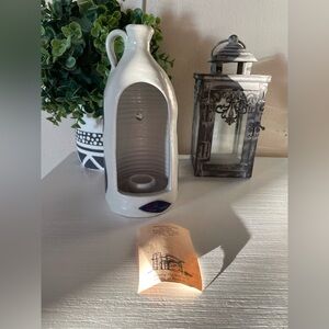 Williamsburg Sconce Candle Holder Gray Stoneware Blue Salt Glaze Approx 8” tall